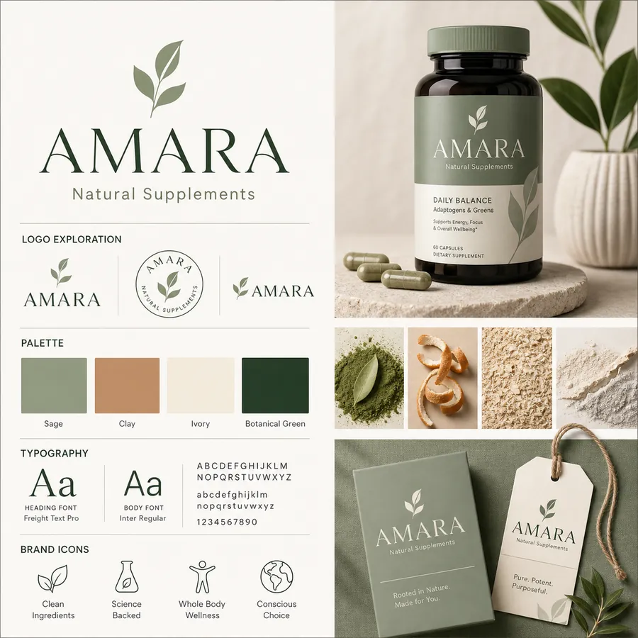 AMARA — brand identity board