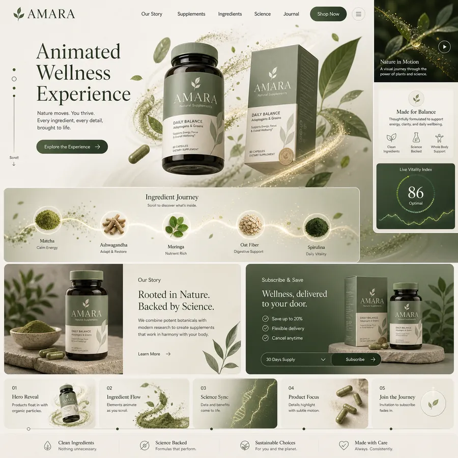 AMARA — experiential website animation